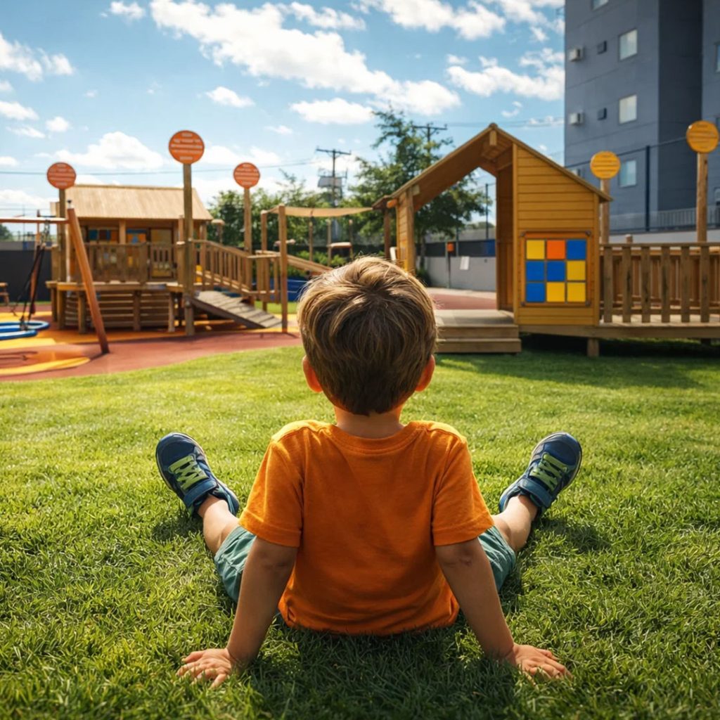 buffet infantil com playground moderno para festas